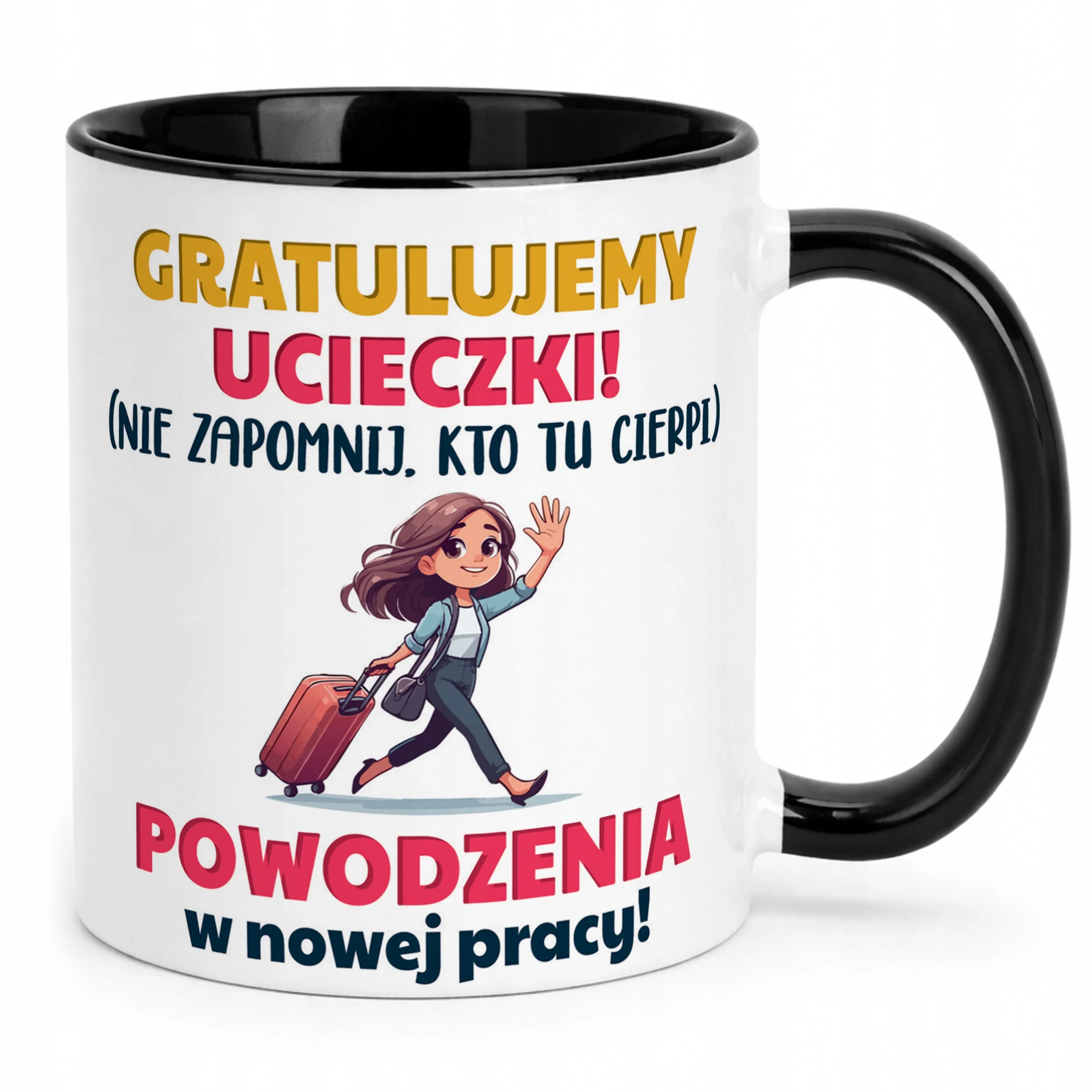 Kubek Czarny Pożeganie Odejście z Pracy Dla Koleżanki Prezent
