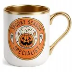 Kubek Premium Złoty Halloween Spooky Season Dynia Jesień Prezent