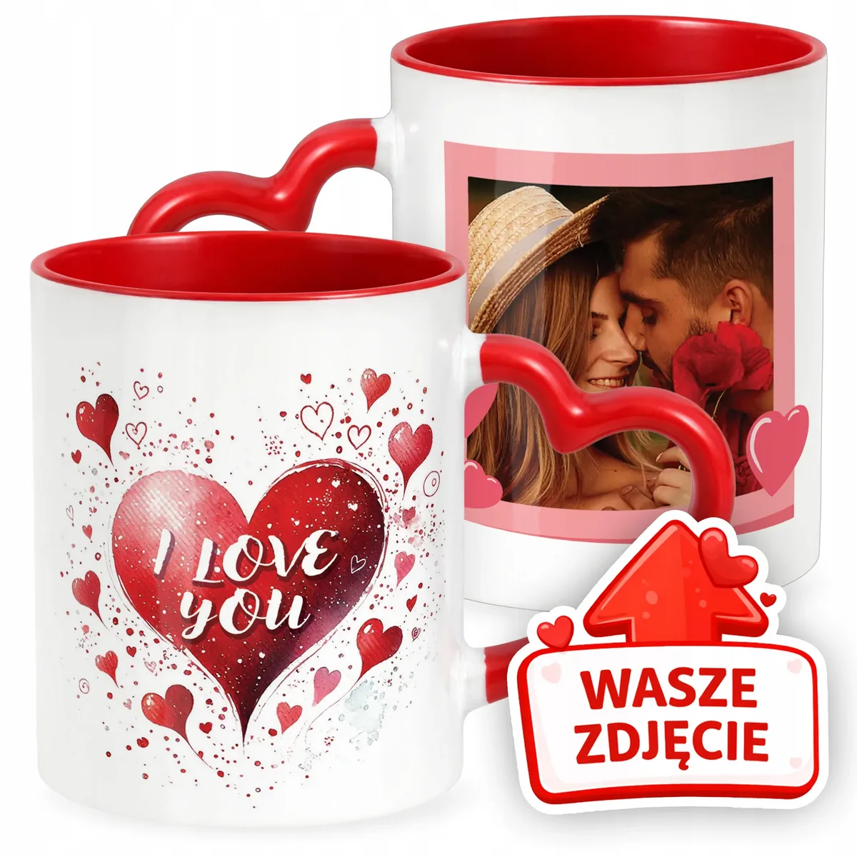 Kubek Walentynkowy Z Własnym Zdjęciem Serce Walentynki Prezent Upominek