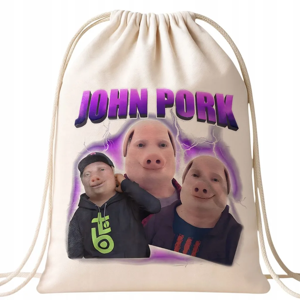 Plecak bawełniany John Pork viral tiktok brainrot mem