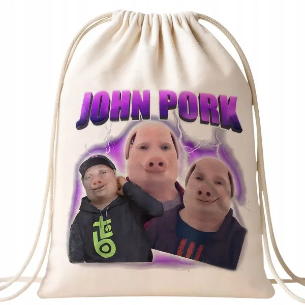 Plecak bawełniany John Pork viral tiktok brainrot mem