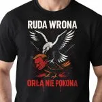 Koszulka czarna męska Ruda Wrona Orła Nie Pokona Tusk patriotyczna r. 3XL