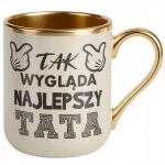 Kubek Premium Złoty Ecru Dzień Ojca Tak Wygląda Najlepszy Tata Prezent