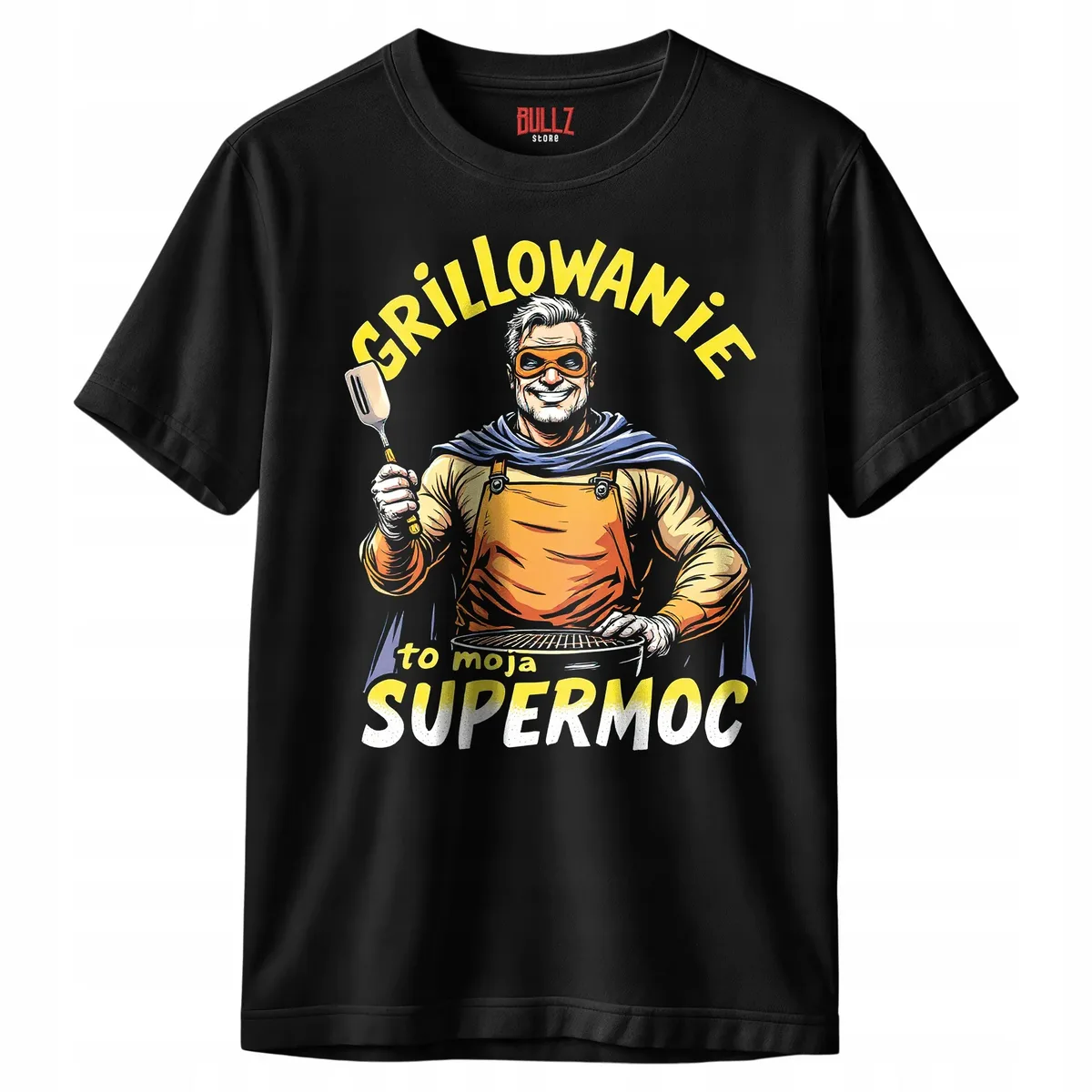 Koszulka czarna męska Grillowanie To Moja Supermoc r. 3XL