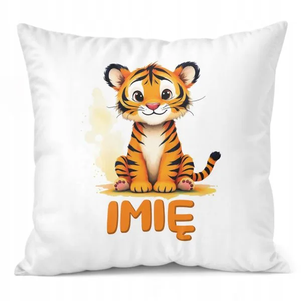 Poduszka 38x38cm Personalizowana Tygrys Zwierzak Słodki Dla Dzieci