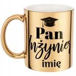 Złoty Kubek Personalizowany Pan Inżynier Prezent Upominek