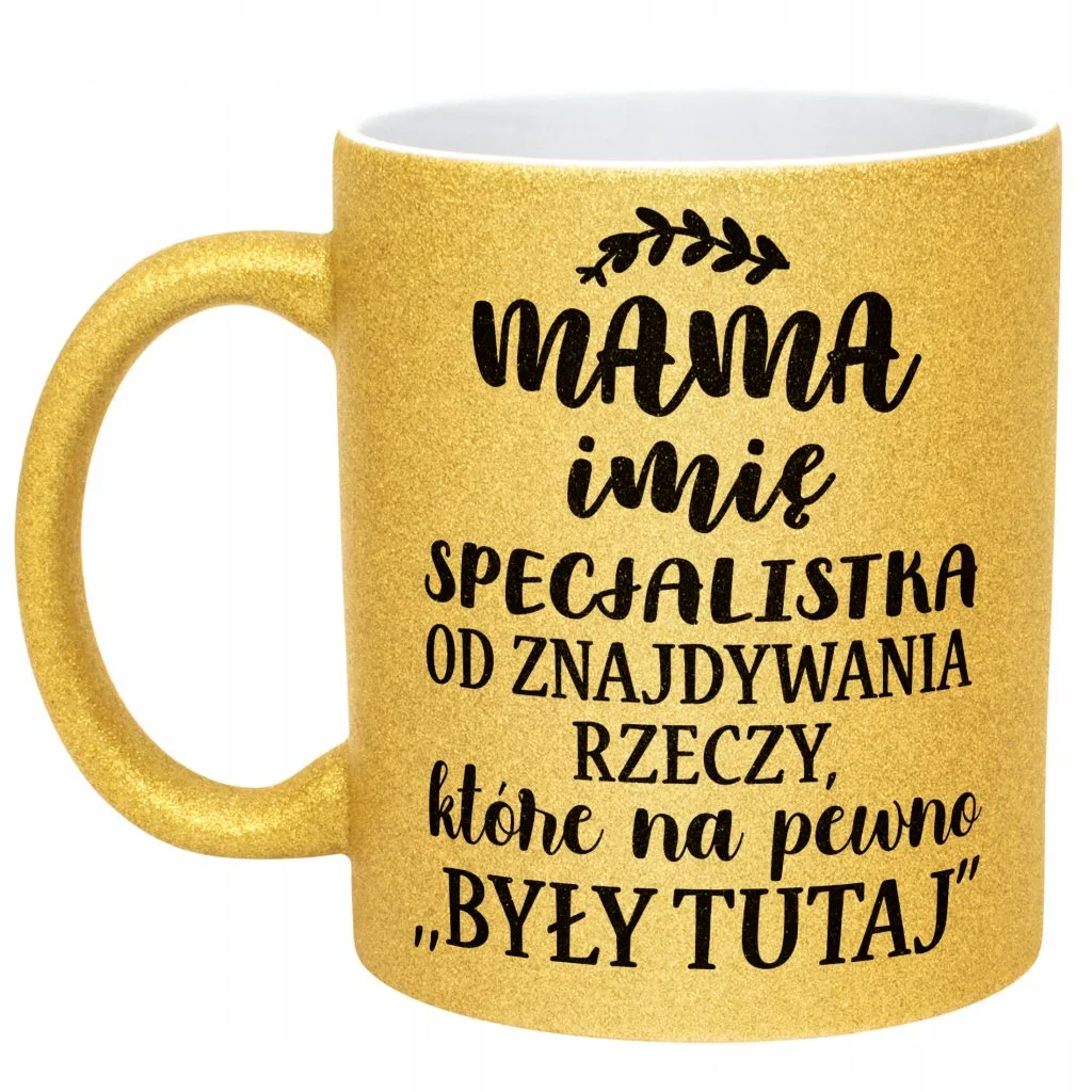 Złoty kubek brokatowy Personalizowany Dzień Matki Dla Mamy Prezent