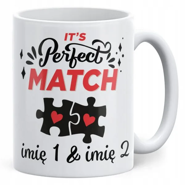 Kubek ceramiczny Personalizowany Walentynki Z imionami Dla Pary Prezent