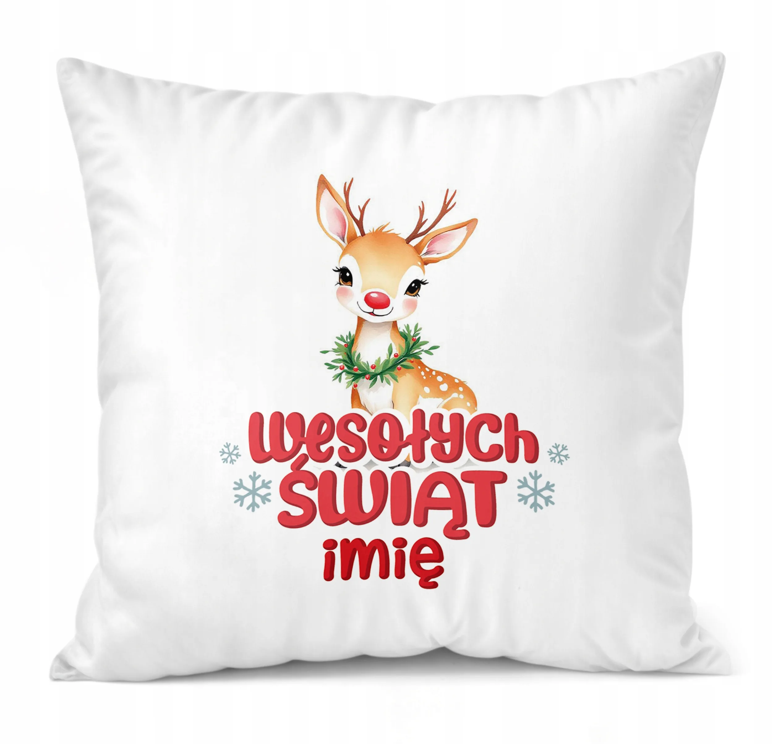 Poduszka 38x38cm Personalizowana Świąteczna Wesołych Świąt Prezent