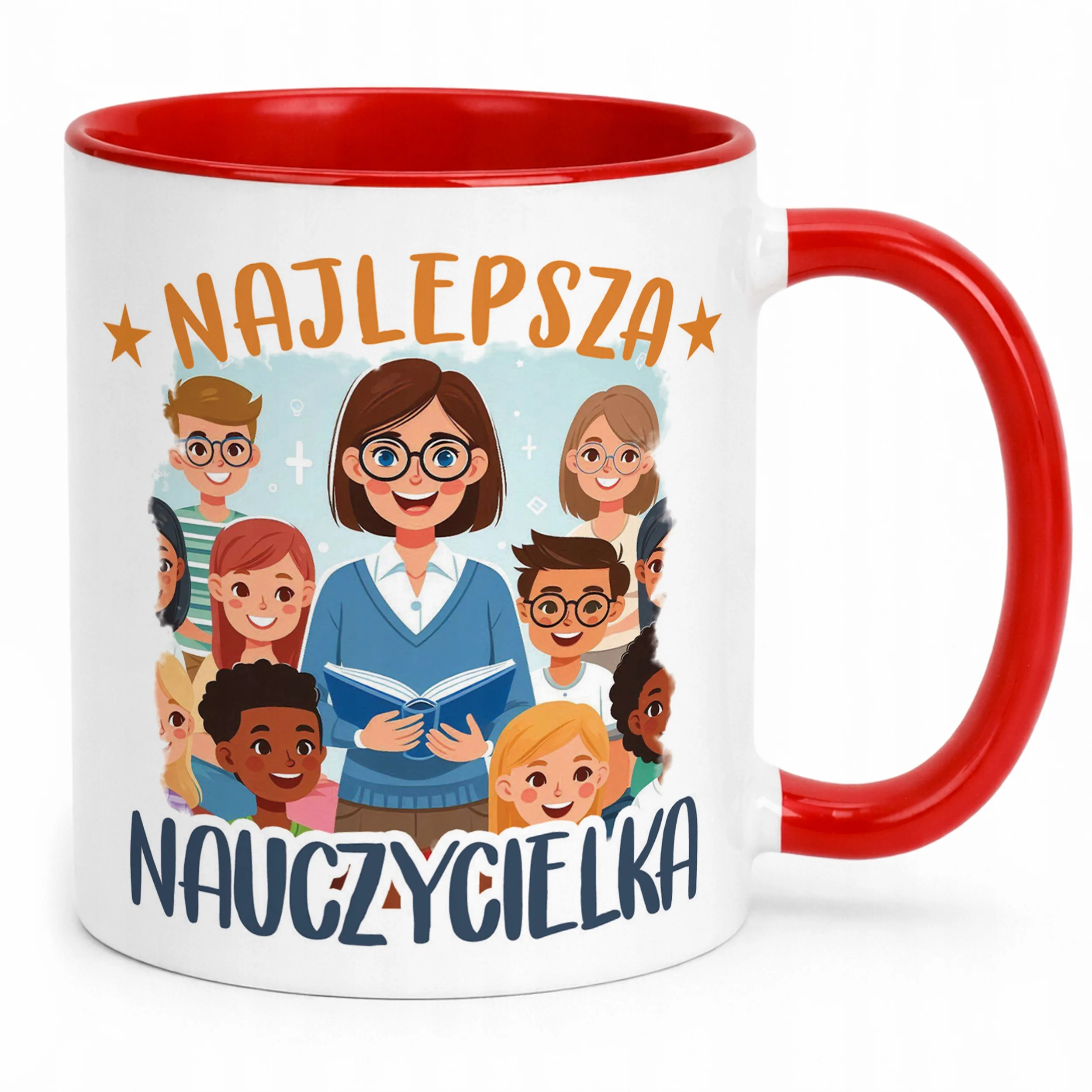 Kubek Czerwony Najlepsza Nauczycielka Dzień Nauczyciela Prezent