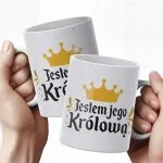 Zestaw kubków na Walentynki Król Królowa Prezent Dla Pary Zakochanych