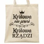 Torba bawełniana na zakupy prezent na Dzień Kobiet Królowa Rządzi