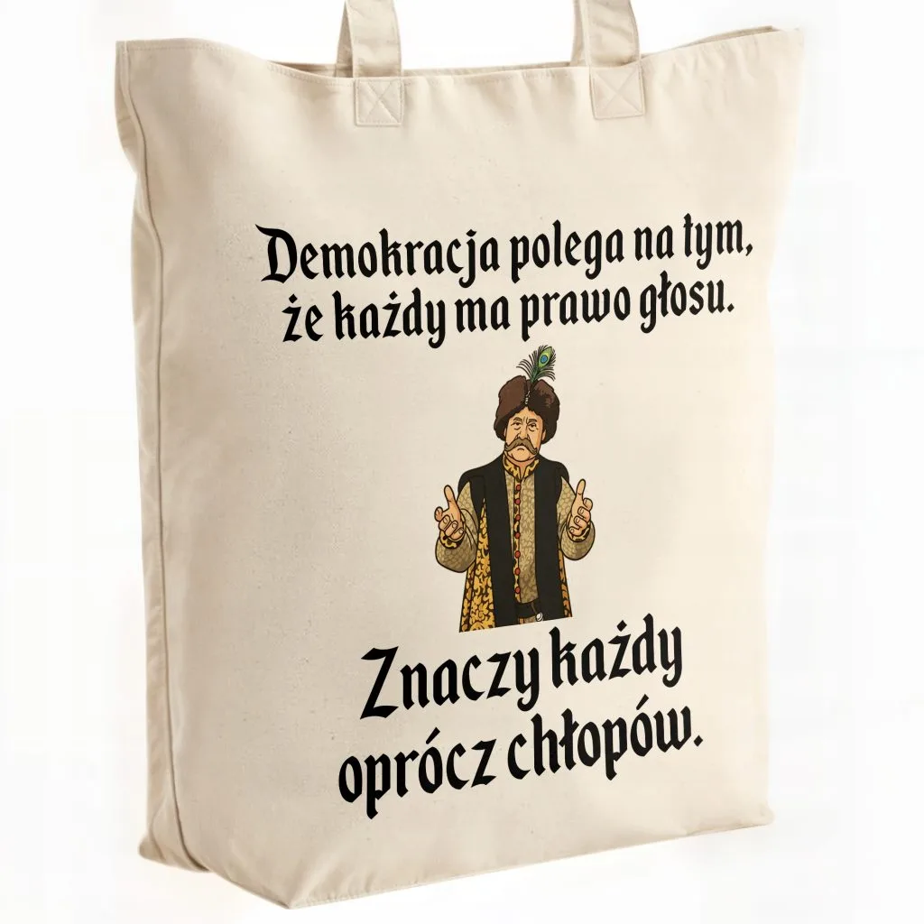 Torba bawełniana premium na zakupy 1670 Demokracja Polega Na Tym