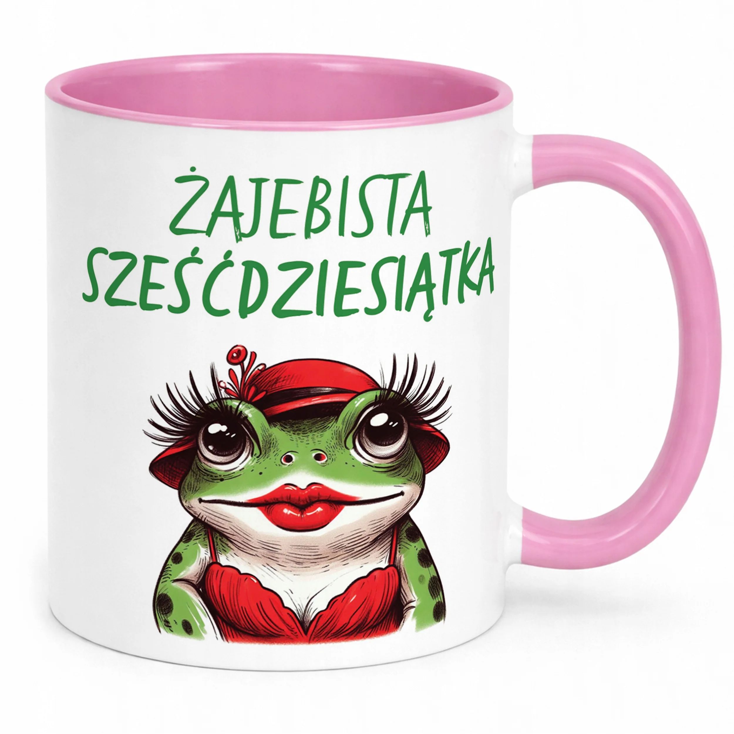Kubek Różowy Żajebista 60 Dla Kobiety Na Urodziny Prezent