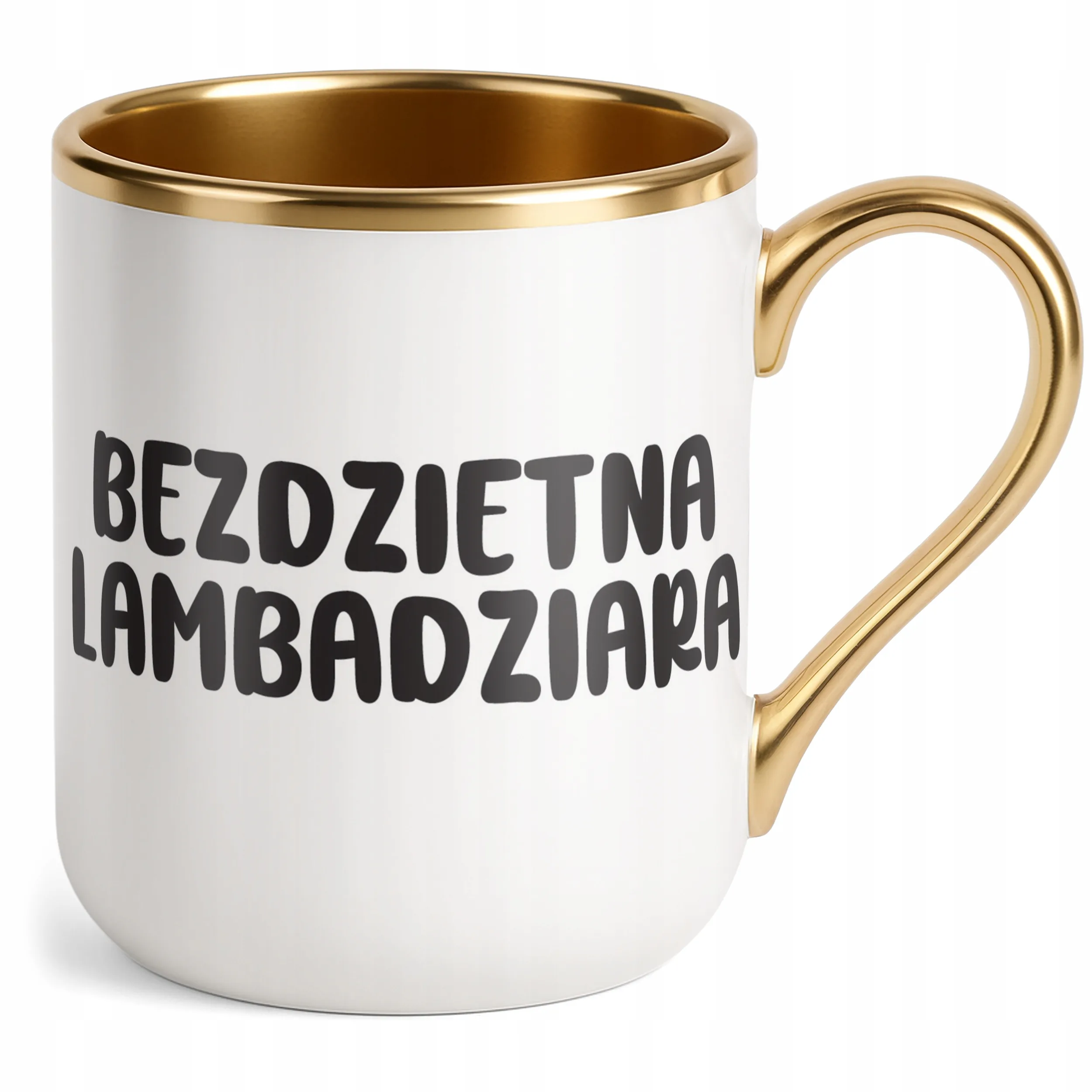 Kubek Premium Złoty Bezdzietna Lambardziara Śmieszny Zabawny Prezent