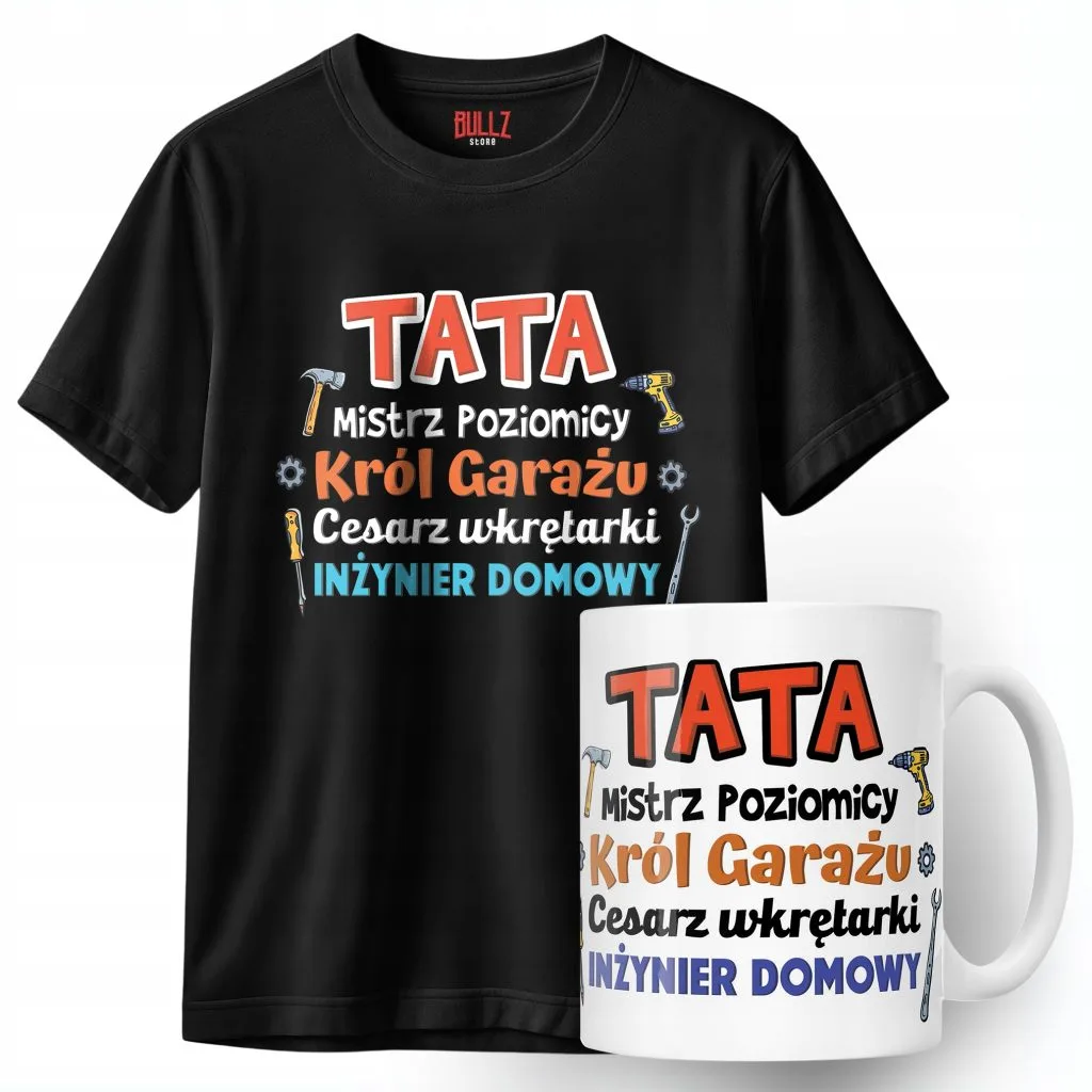 Zestaw Kubek + Koszulka Dzień Ojca Dla Taty Tata Majster Prezent
