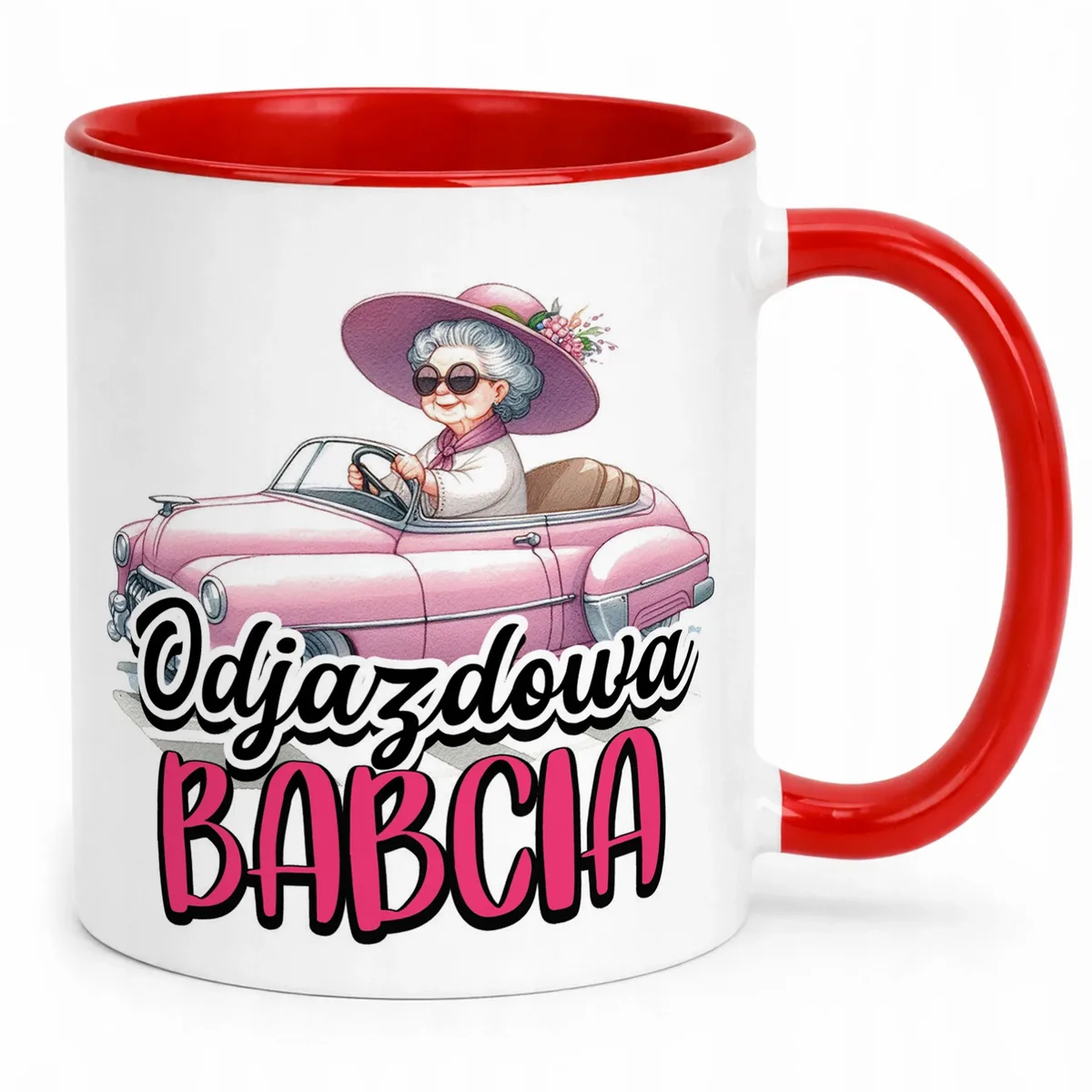 Kubek Czerwony Dzień Babci Dla Babci Prezent Upominek