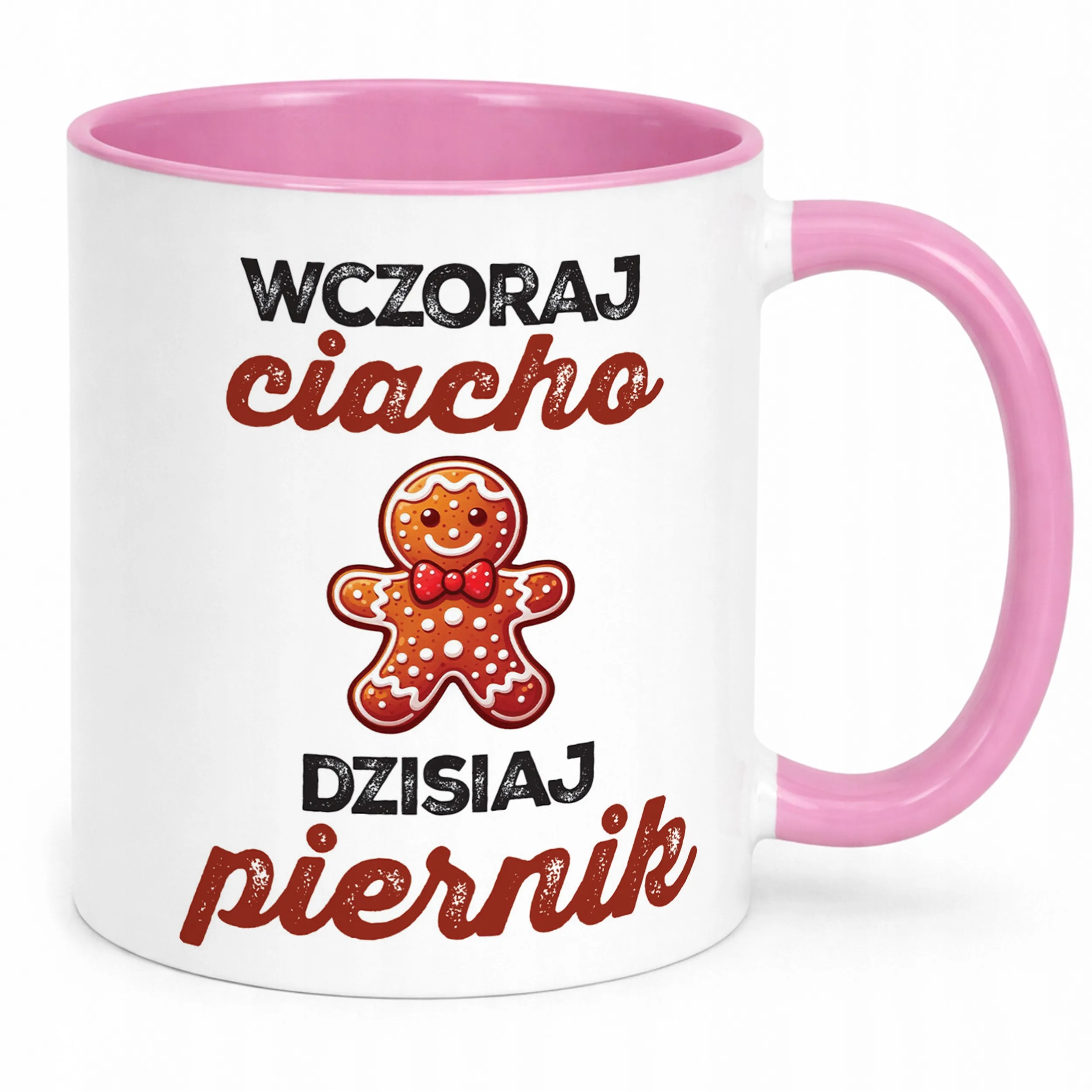 Kubek Różowy Wczoraj Ciacho Dzisiaj Piernik Zabawny Urodziny