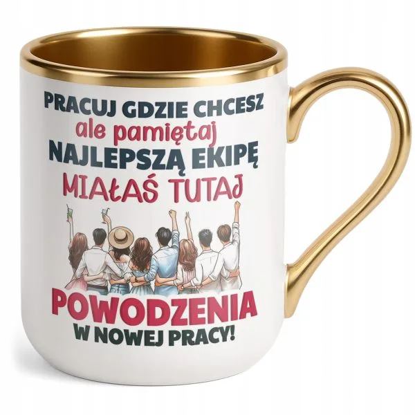 Kubek Premium Złoty Pożeganie Odejście z Pracy Prezent Upominek