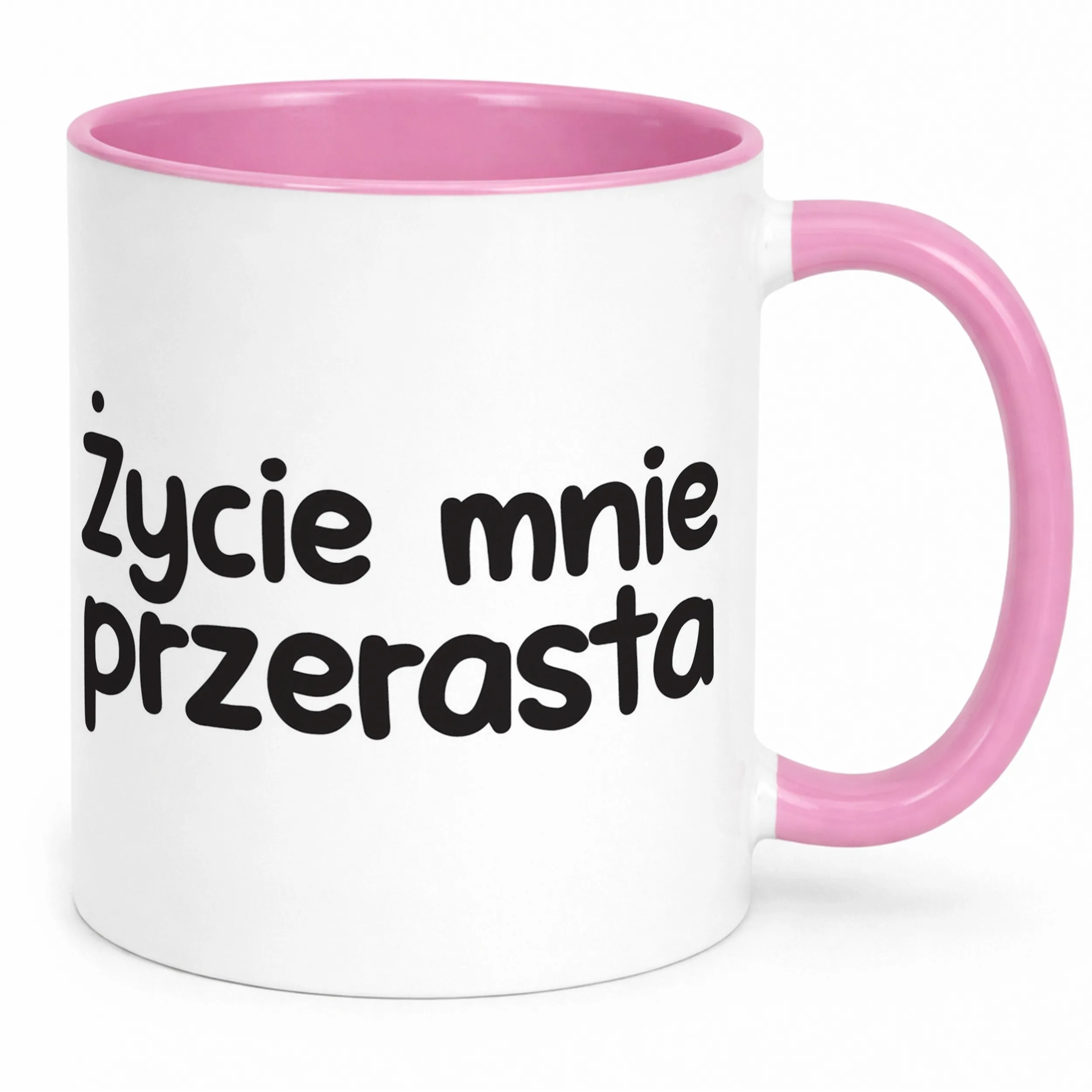 Kubek Różowy Życie Mnie Przerasta Śmieszny Zabawny Prezent