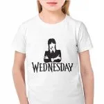 Koszulka biała dziecięca Nevermore Wednesday Dla Fanów Serialu