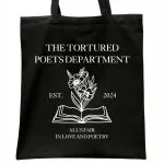 Torba bawełniana czarna na zakupy Taylor Swift The Tortured Poets
