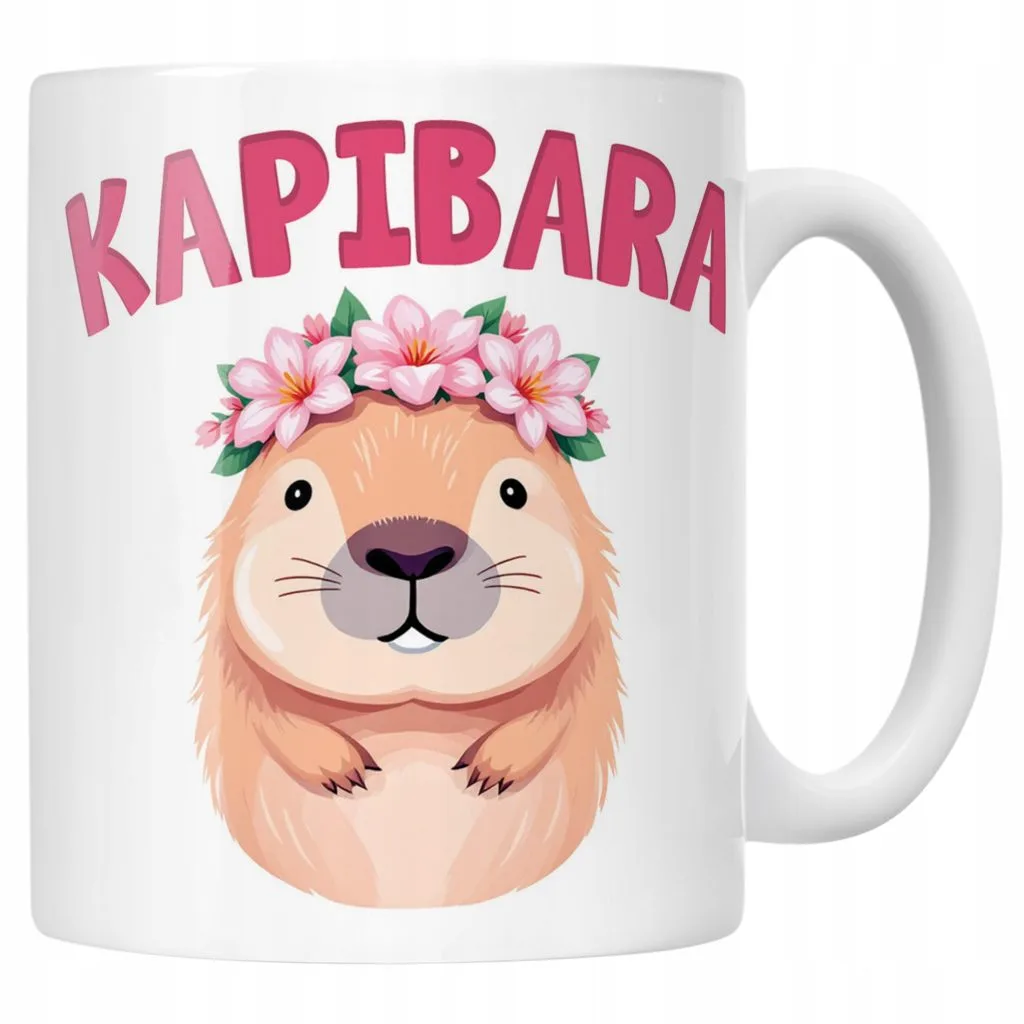 Kubek ceramiczny Kapibara Capybara Zwierzak Słodki Dla Dzieci Prezent