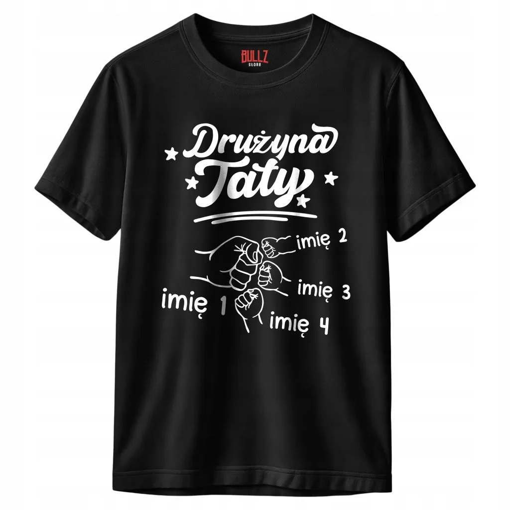 Koszulka czarna męska Personalizowana Dzień Ojca Prezent r. 3XL