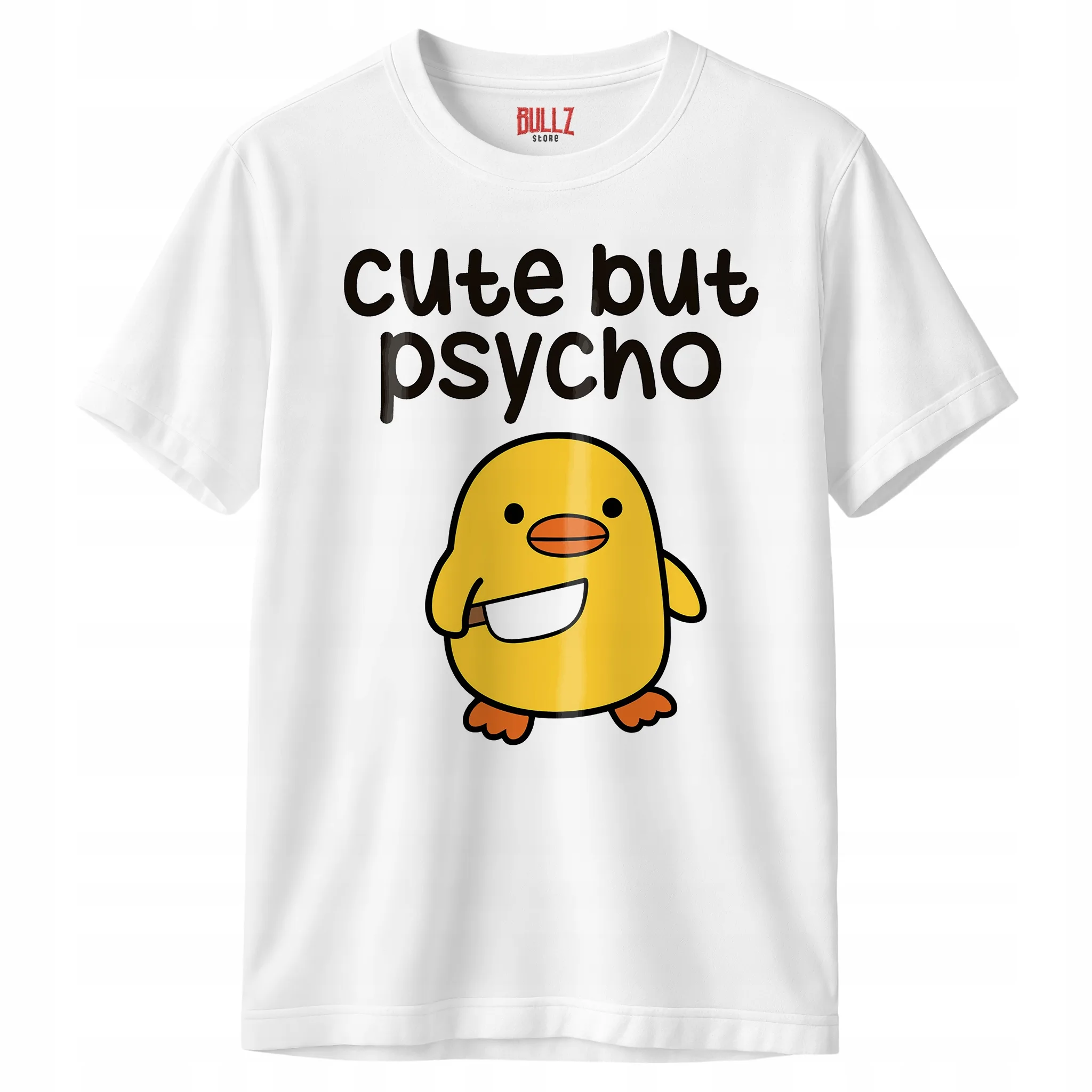 Koszulka biała męska Cute But Psycho Zabawny Prezent r. 3XL