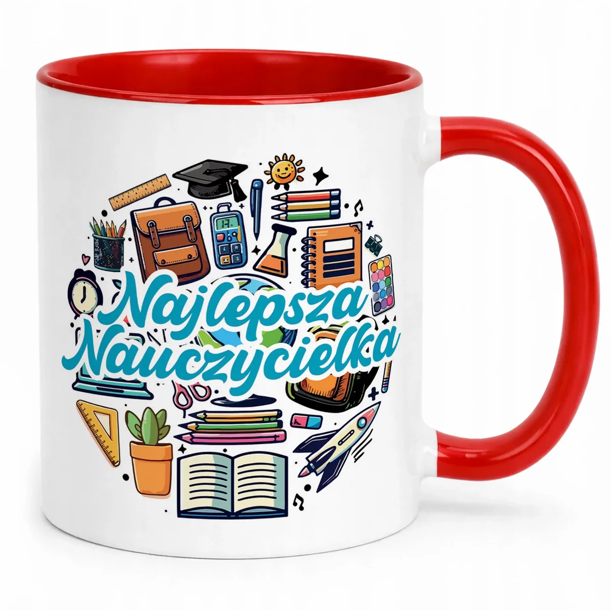 Kubek Czerwony Najlepsza Nauczycielka Dzień Nauczyciela Prezent