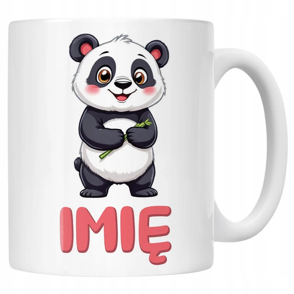 Kubek ceramiczny personalizowany Panda Zwierzak Słodki Dla Dzieci