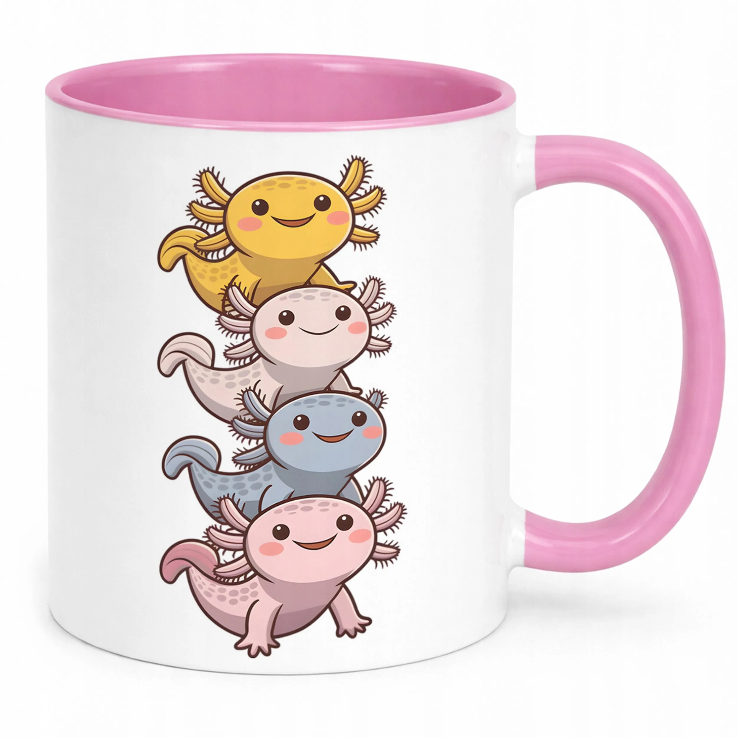 Różowy kubeczek 330ml dla fana gier Aksolotl Axolotl Różowy Zwierzak Trend