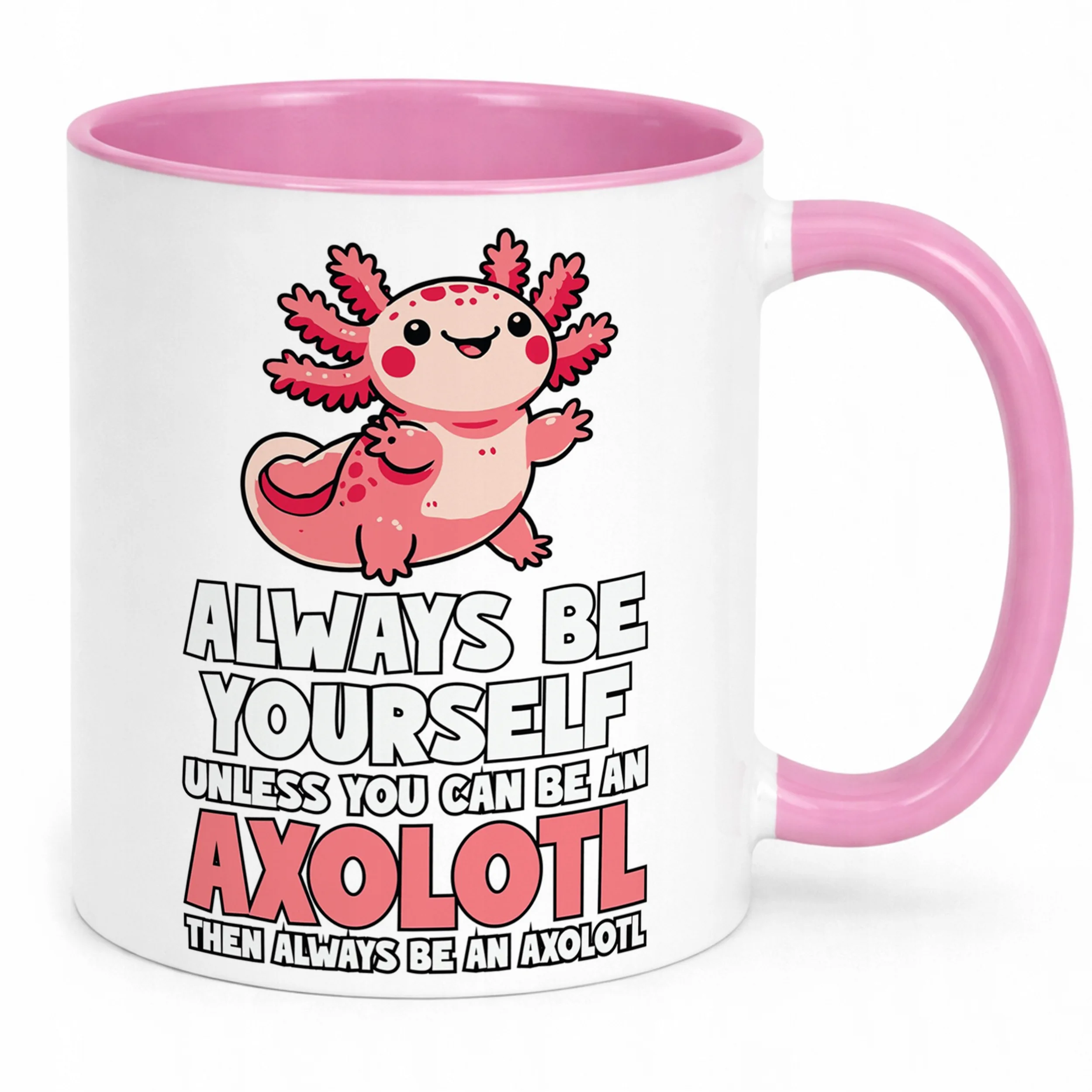 Prezent dla fana różowy kubek Aksolotl Axolotl Mine craft Różowy Zwierzak