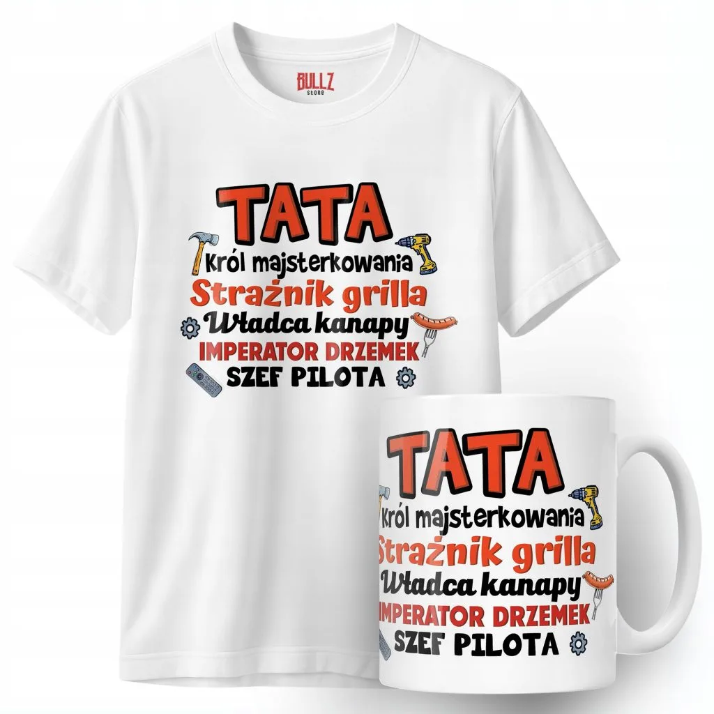 Zestaw Kubek + Koszulka Dzień Ojca Dla Taty Tata Majster Prezent