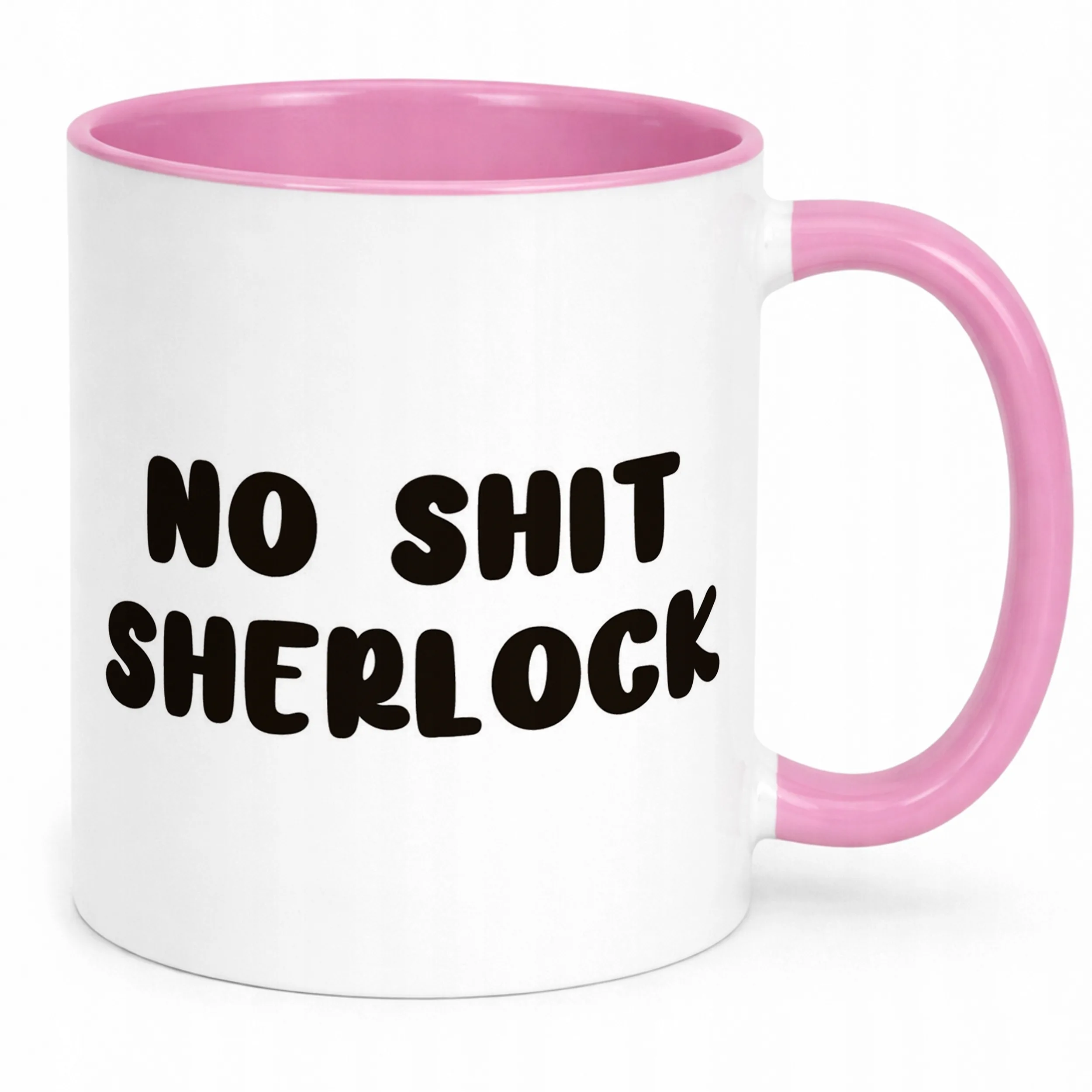 Kubek Różowy No Shit Sherlock Śmieszny Zabawny Prezent
