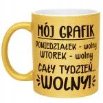 Złoty kubek brokatowy Z okazji Emerytury Dla Emeryta Emerytki Prezent