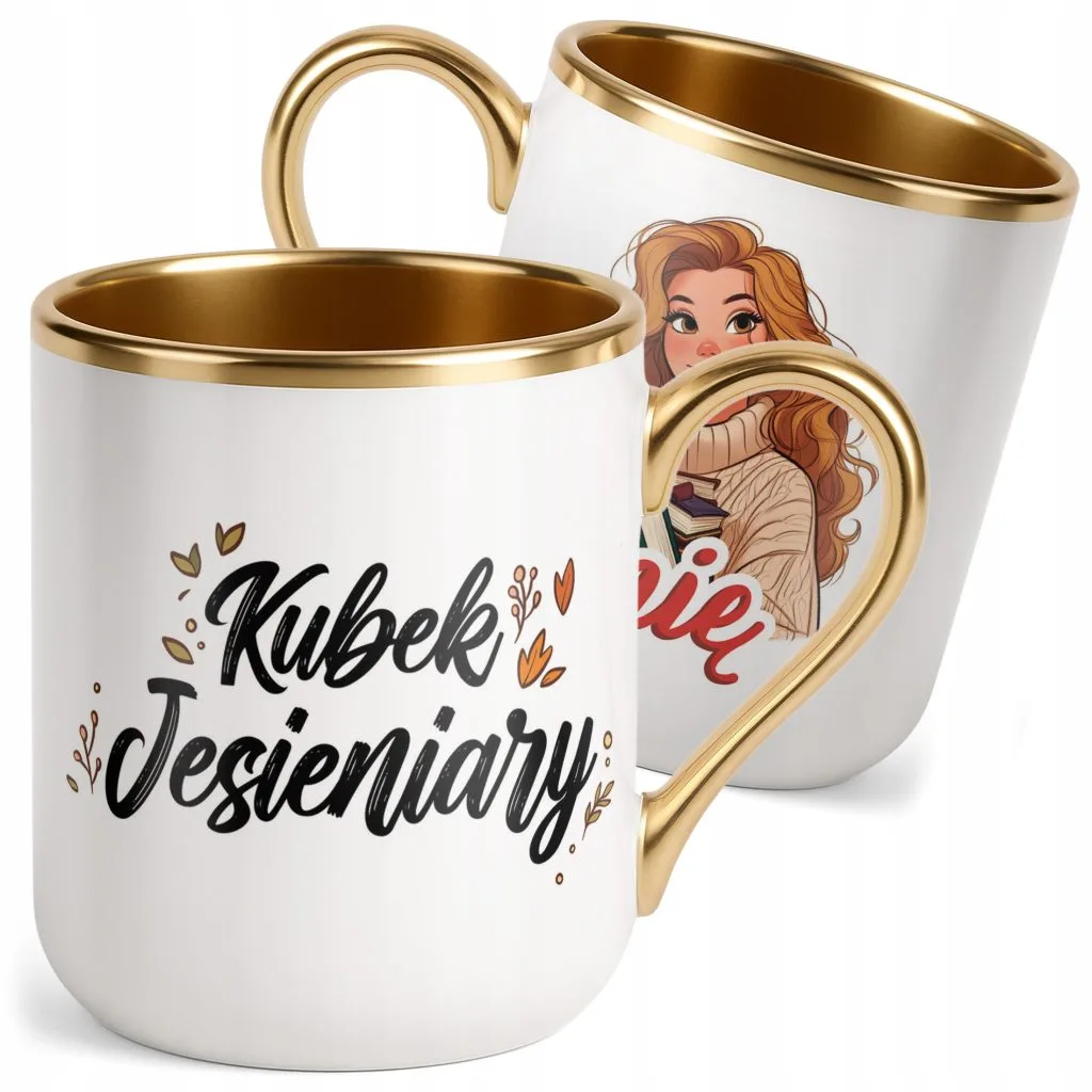 Kubek Premium Złoty Personalizowany Jesienny Jesieniara Prezent