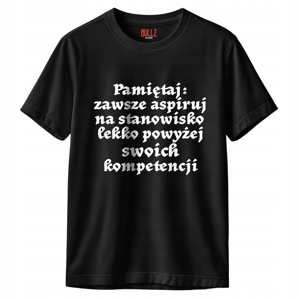 Koszulka czarna męska 1670 Pamiętaj Zawsze Aspiruj r. 3XL