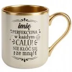 Kubek Premium Złoty Ecru Personalizowany Dzień Kobiet Zabawny