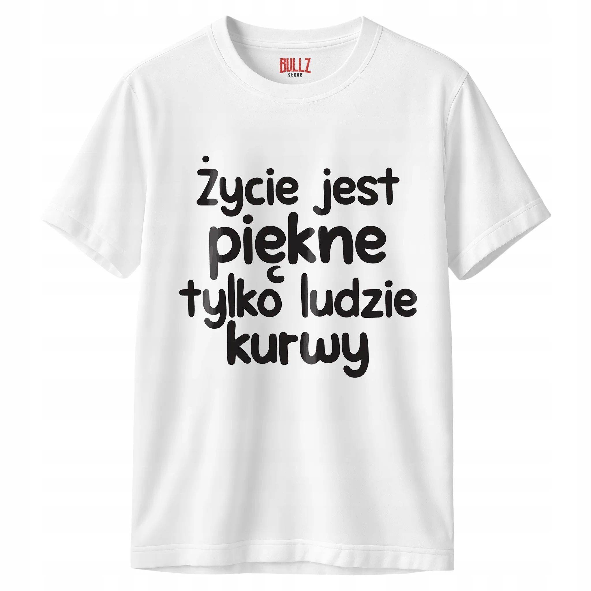 Koszulka biała męska Życie Jest Piękne Zabawny Prezent