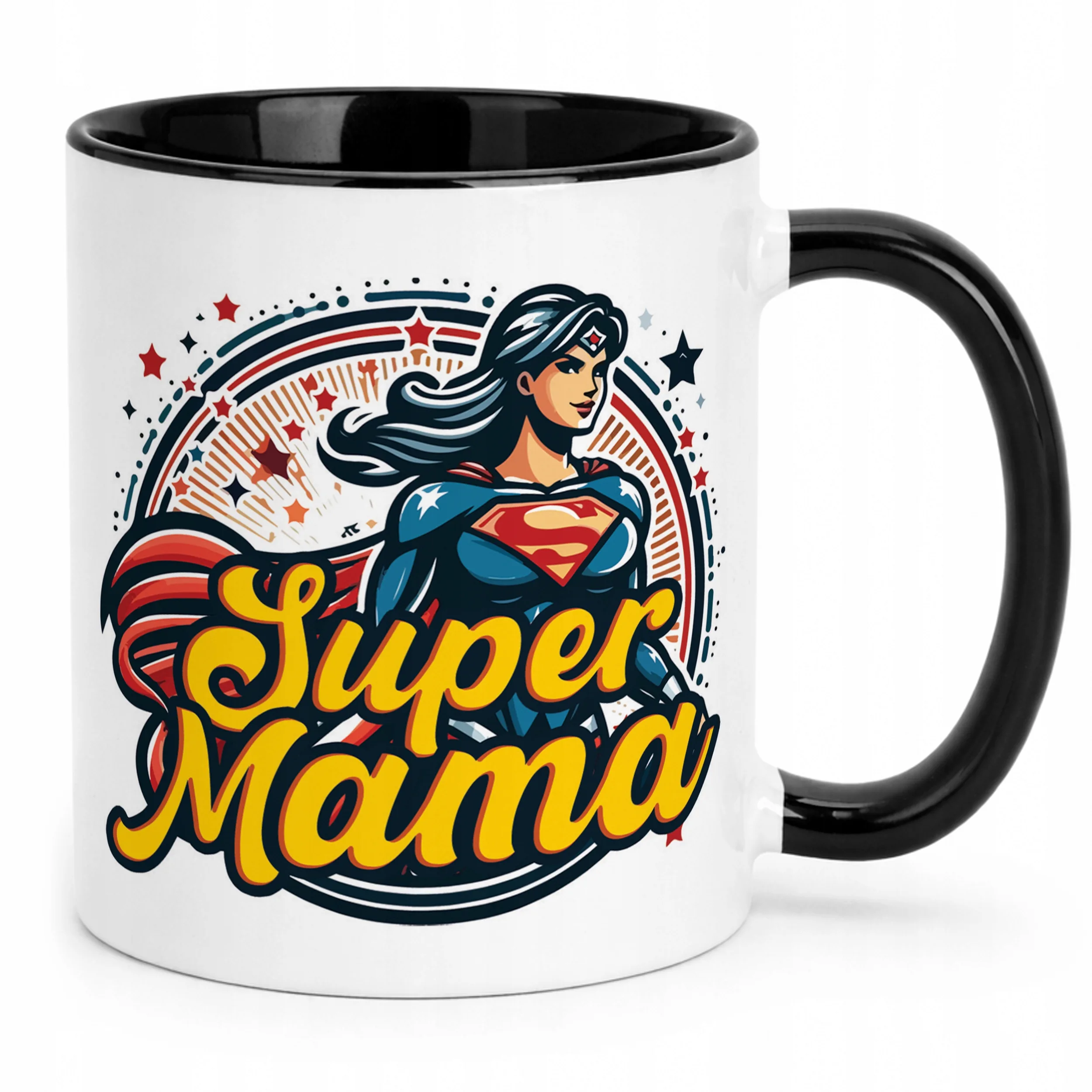 Kubek Czarny Dzień Matki Dla Mamy Prezent Upominek Super Mama