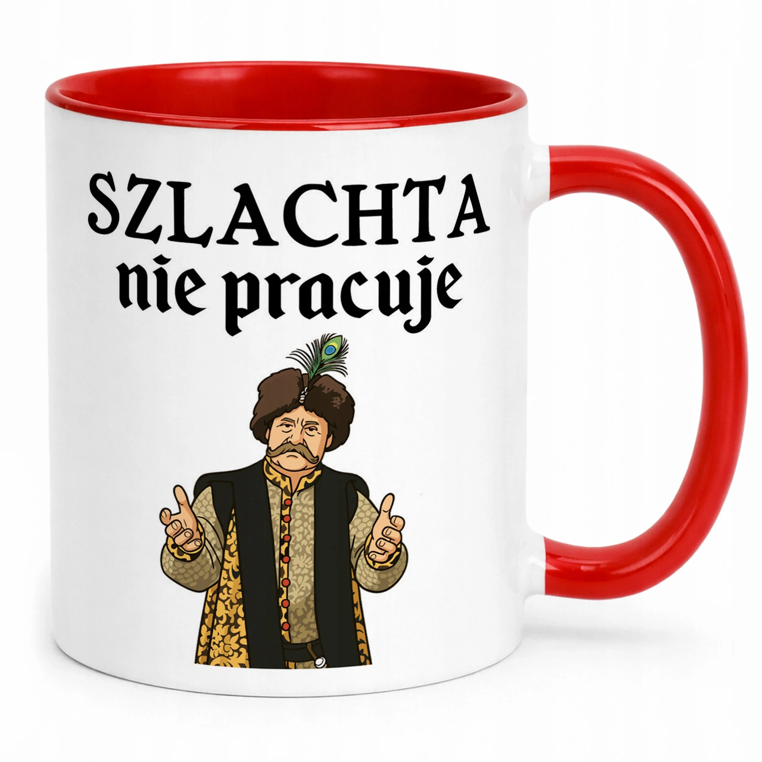 Kubek ceramiczny 1670 Szlachta Nie Pracuje Jan Paweł Prezent Upominek