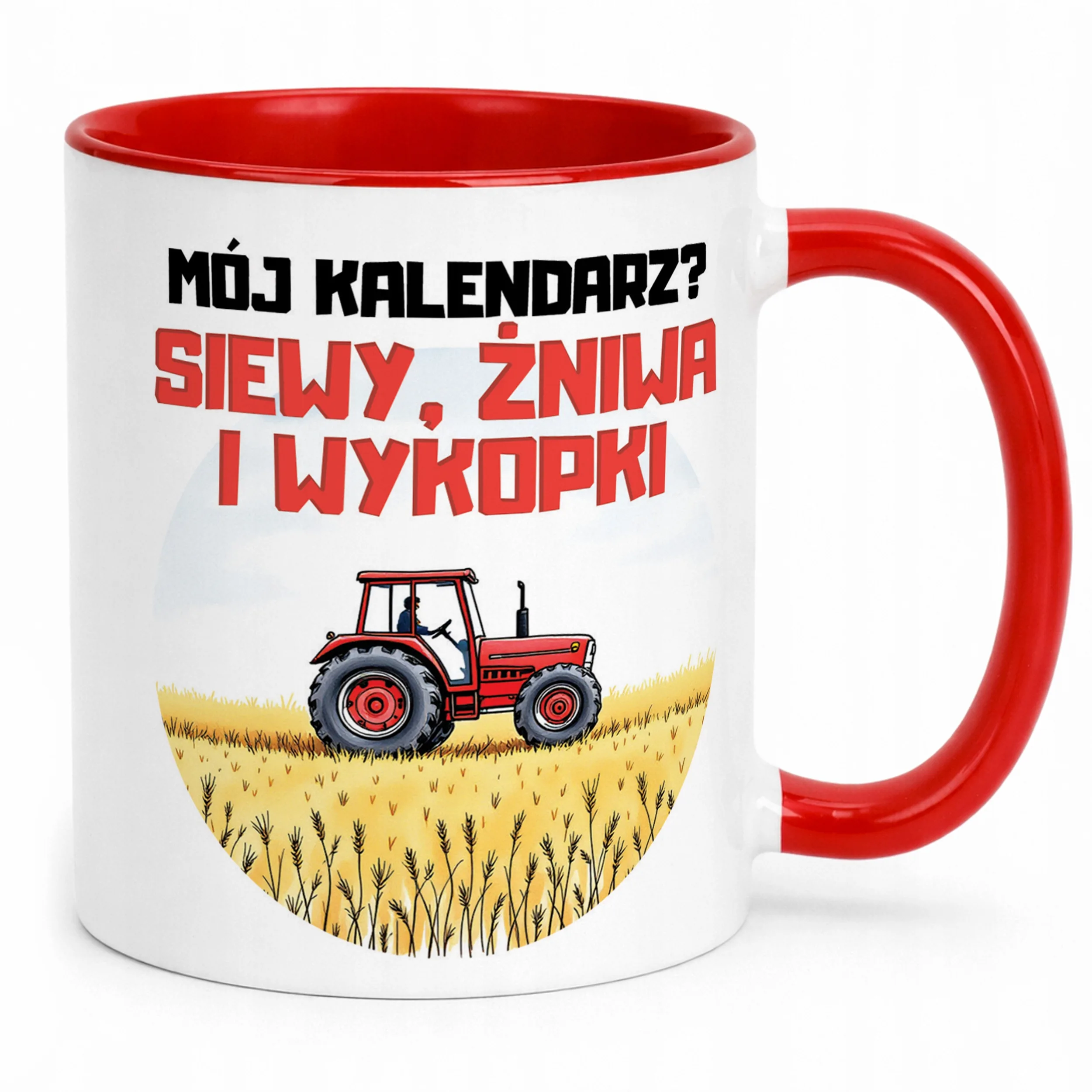Kubek Czerwony Rolnik Dla Rolnika Traktor Zabawny Prezent Upominek