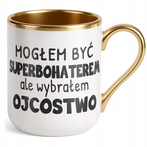 Kubek Premium Złoty Dzień Ojca Dla Taty Mogłem Być Superbohaterem