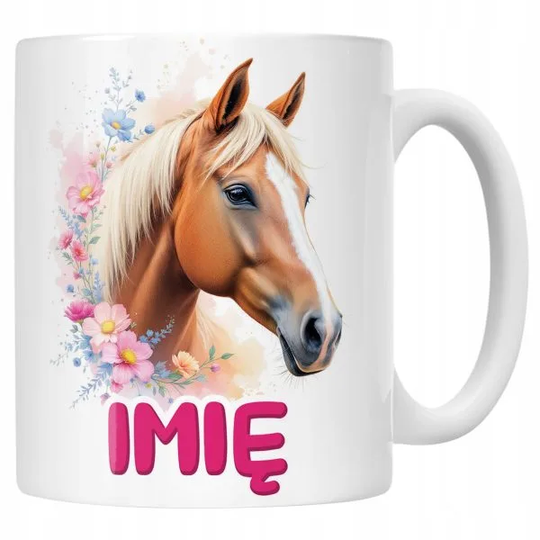 Kubek ceramiczny personalizowany Z Koniem Koń Słodki Dla Dzieci