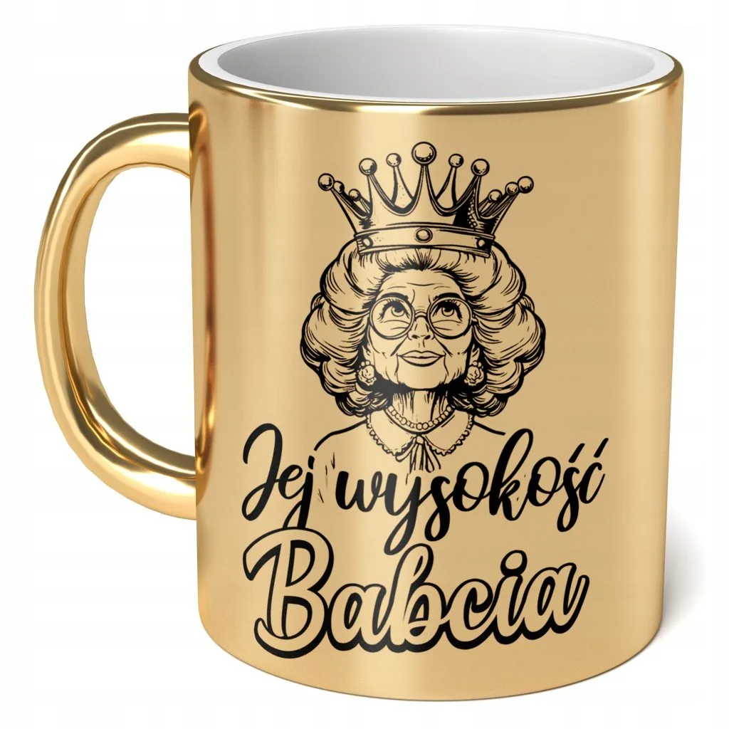 Kubek ceramiczny Złoty 330 ml Dzień Babci Prezent Upominek Jej Wysokość