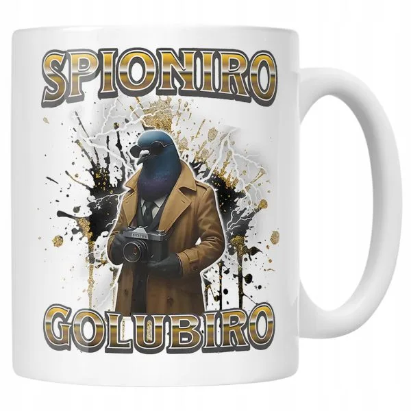 Kubek ceramiczny Spioniero Golubino viral tiktok mem