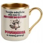 Kubek Premium Złoty Ecru Pożeganie Odejście z Pracy Prezent Upominek