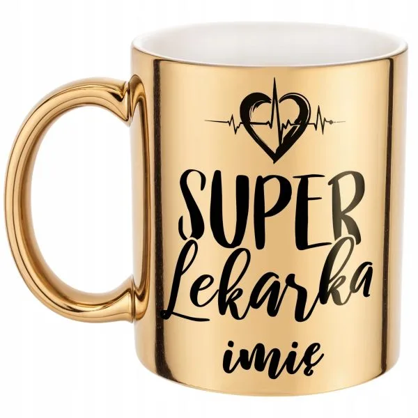Złoty Kubek Personalizowany Super Lekarka Prezent Upominek