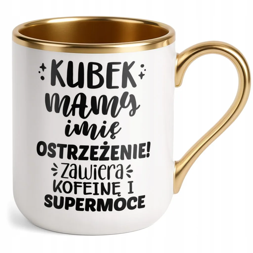 Kubek Premium Złoty Personalizowany Dzień Matki Dla Mamy Prezent Upominek